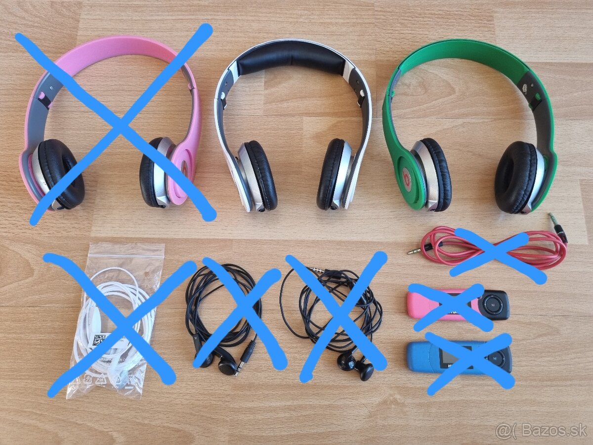 Slúchadlá na uši aj do uší + MP3 prehrávače