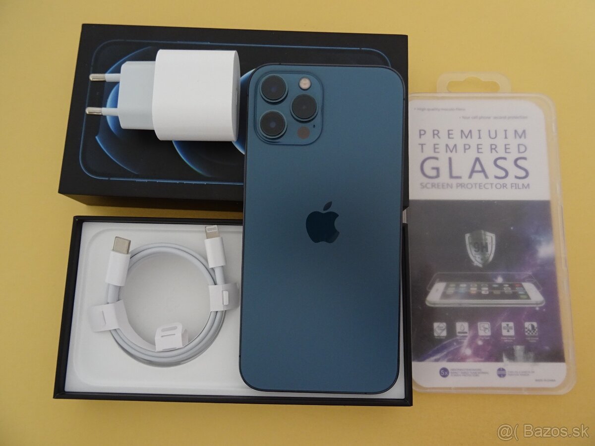 iPhone 12 PRO MAX 128GB BLUE - ZÁRUKA 1 ROK - 100% BATERIA