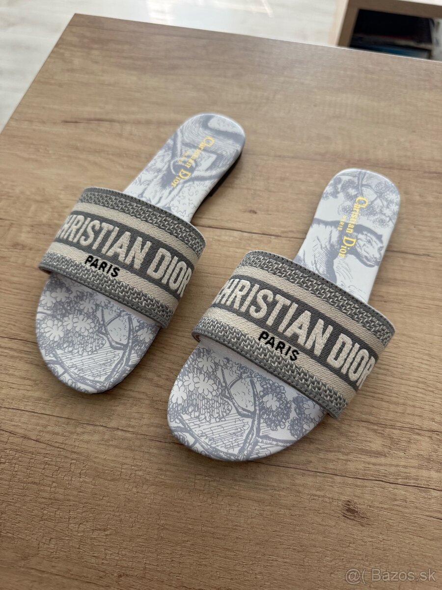 Dior šlapky white grey