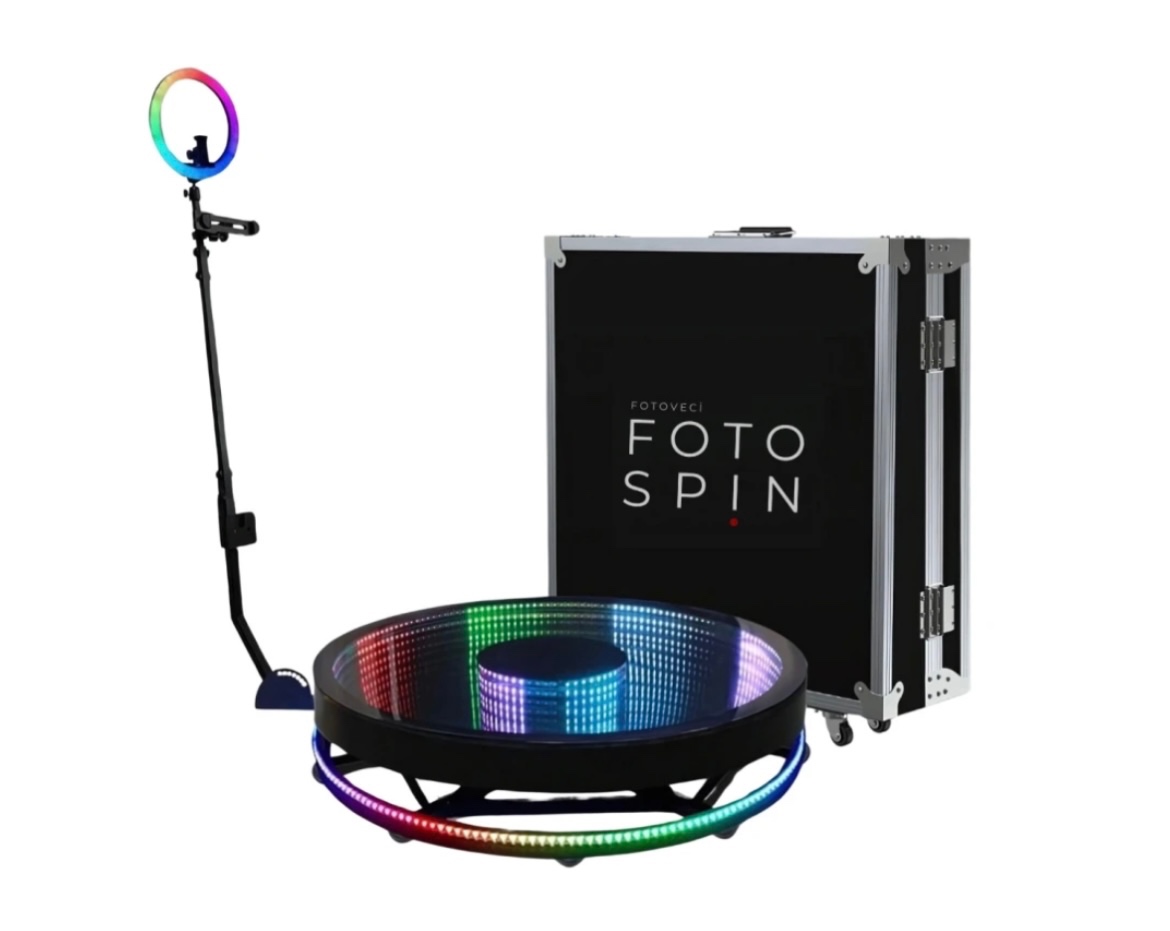 Sklenený Infinite Fotospin 360° Foto Video Párty Fotokútik