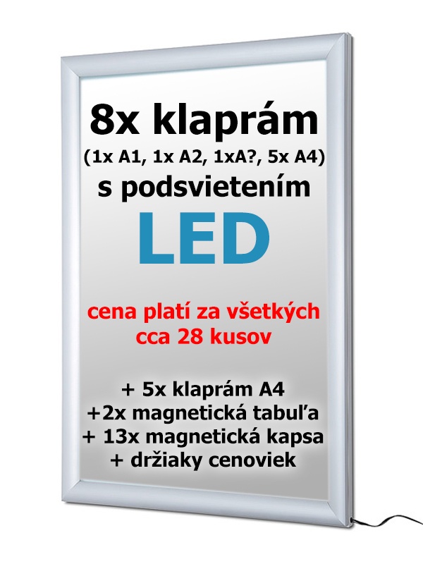 Nové LED podsvietené klaprámy (kliprámy) a iné pútače - 30ks