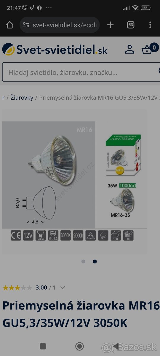 ecolrte 35w mr16 žiarovky