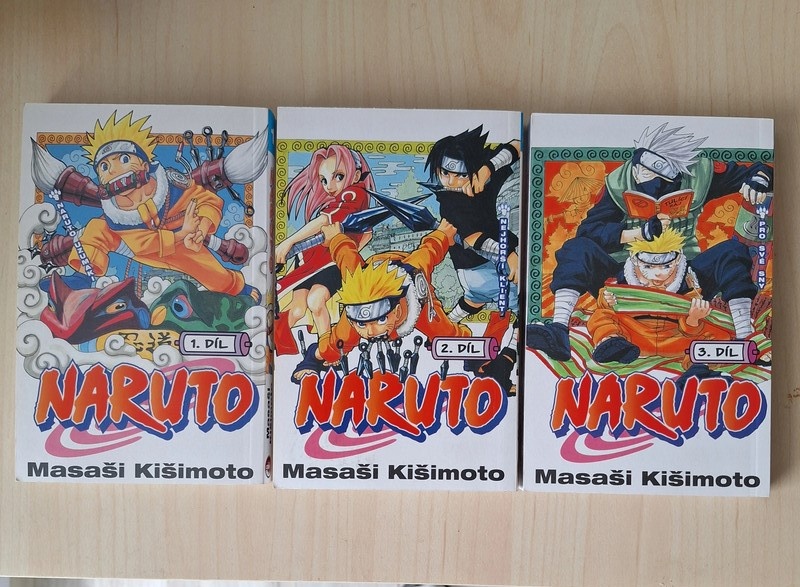 Naruto volume 1, 2, 3