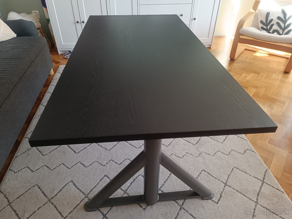 IDÅSEN Stôl nastaviteľná výška, čierna/tmavosivá, 160x80 cm