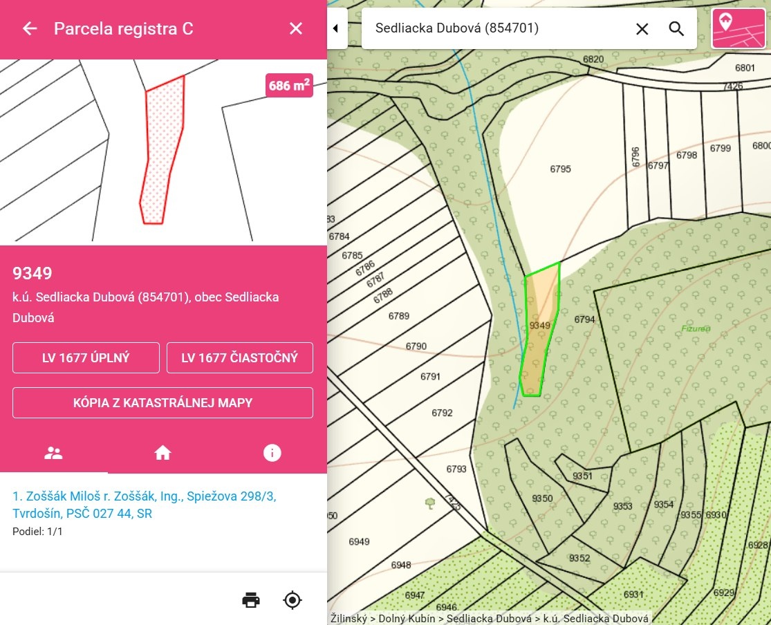 Pozemok na chatu – Sedliacka Dubová (blízko Dlhej nad Oravou