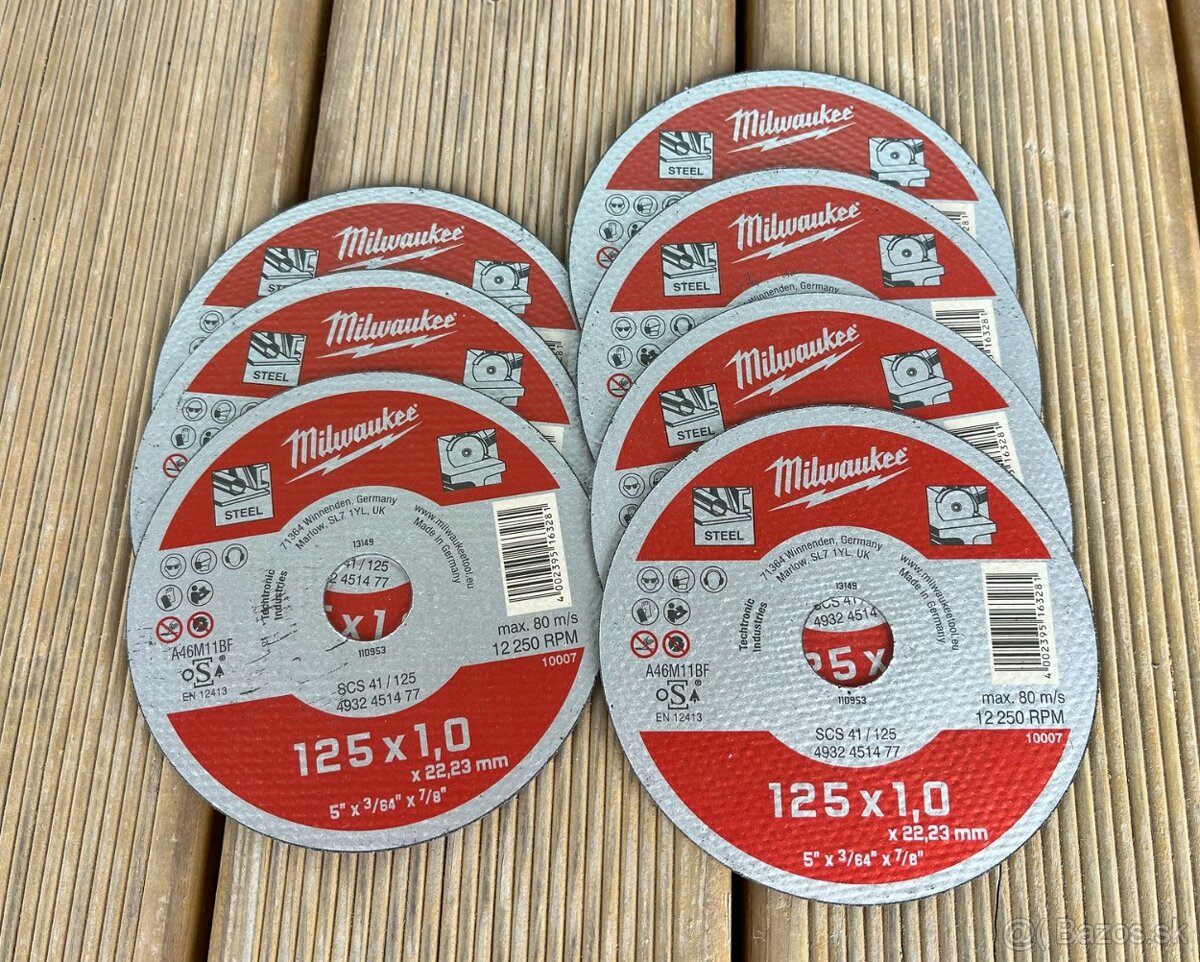 Milwaukee rezné kotúče Contractor SCS 125 mm