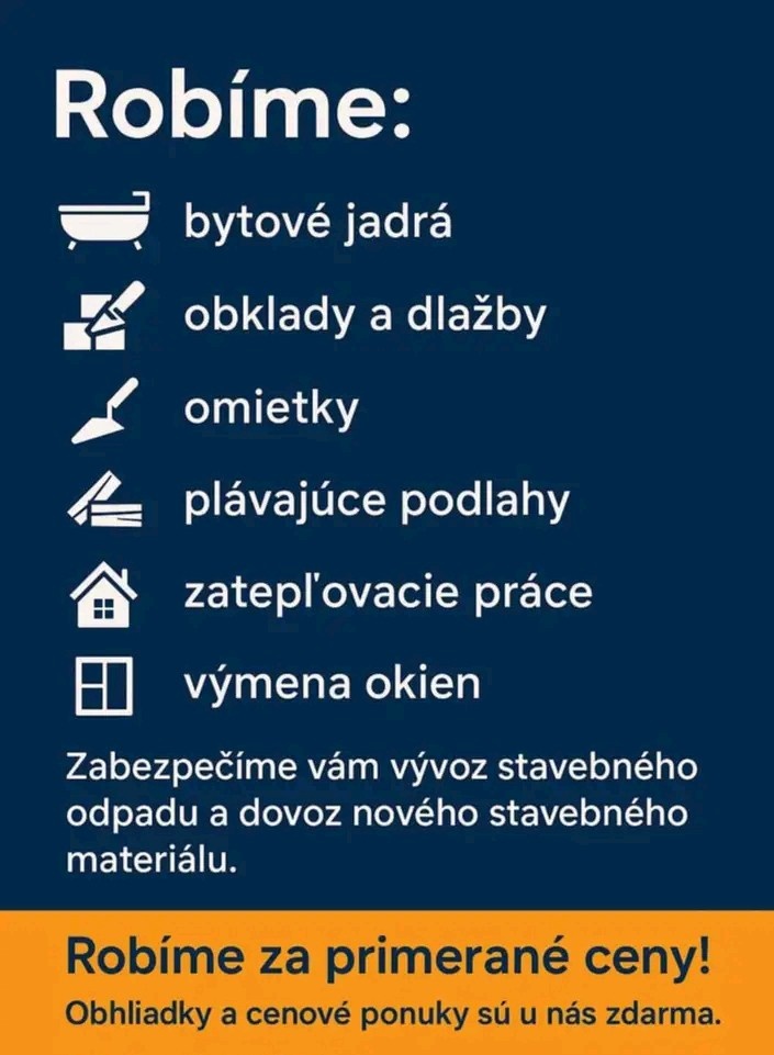 Kompletné stavebné a rekonštrukčné práce.