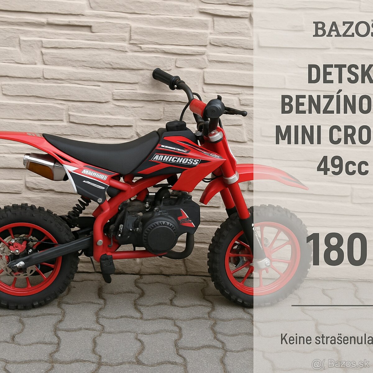 Detsky benzínový mini cross motocykel 49cc
