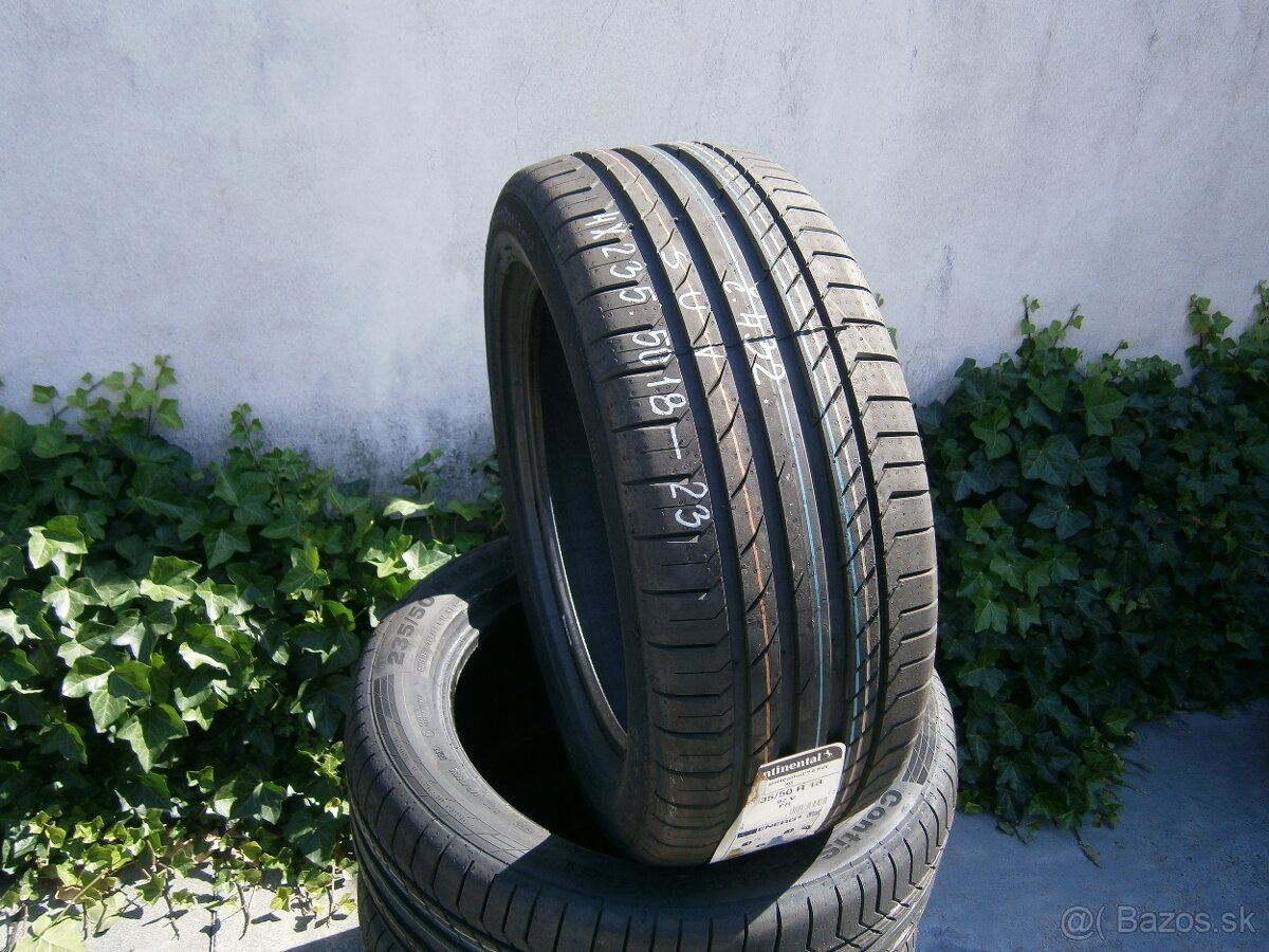 Predám 4x letné nové pneu Continentál 235/50 R18 97VXL
