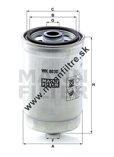 Palivový filter MANN FILTER WK 8030