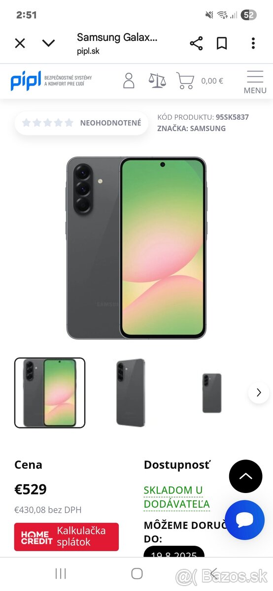 A56 5 g 256gb 2. Mesačný 210e
