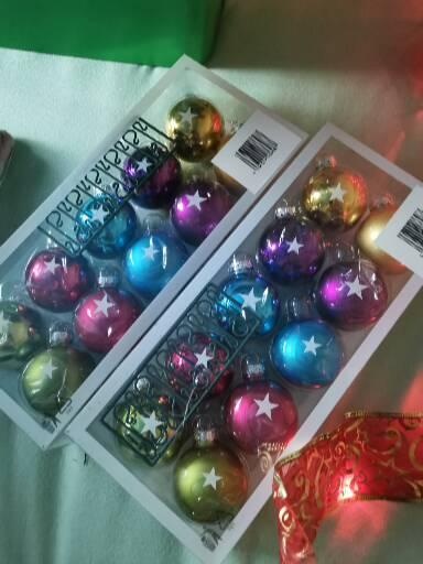 Vianočné ozdoby balenia nové plus svietiaca stuha