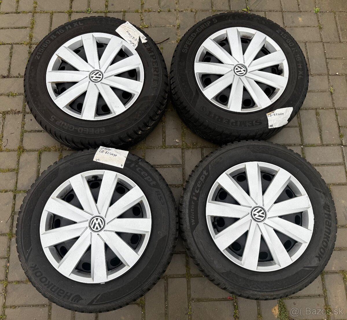 Zimná sada 5x112 r16 VW group 215/60 r16 99H + ORIG PUKLICE
