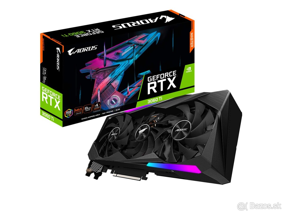 GIGABYTE AORUS RTX 3060 Ti – TOP stav, len na hry