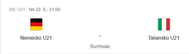 ME 21 Štvrťfinále Nemecko - Taliansko 22.6.2025