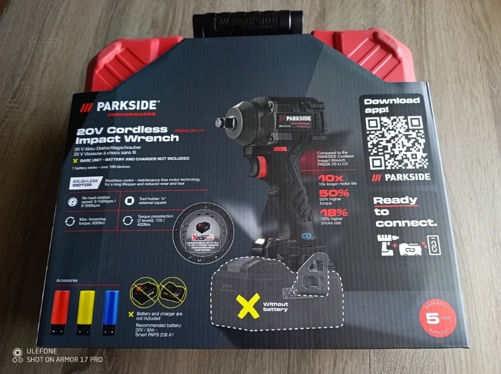 Aku rázový uťahovák PARKSIDE PERFORM20 V PPDSSA - max 600 Nm