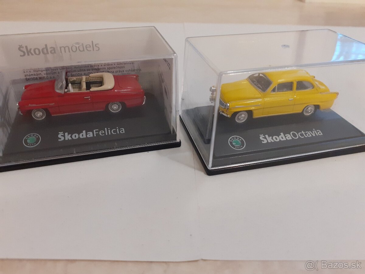 Modely aut autíčka Škoda 1:72