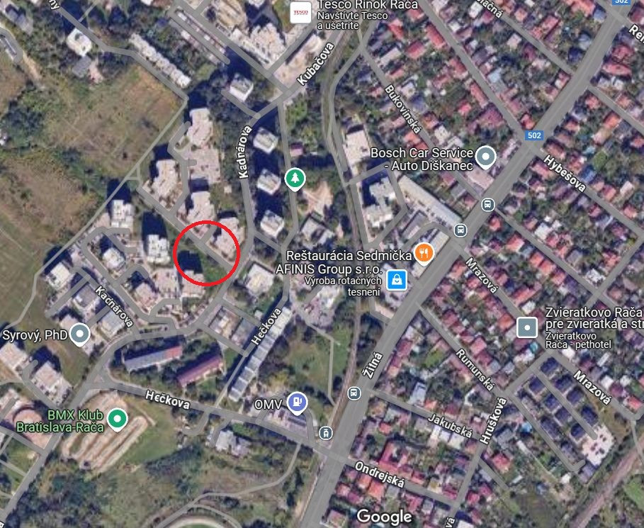 Prenájom parkovacieho státia v Rači - Kadnárová