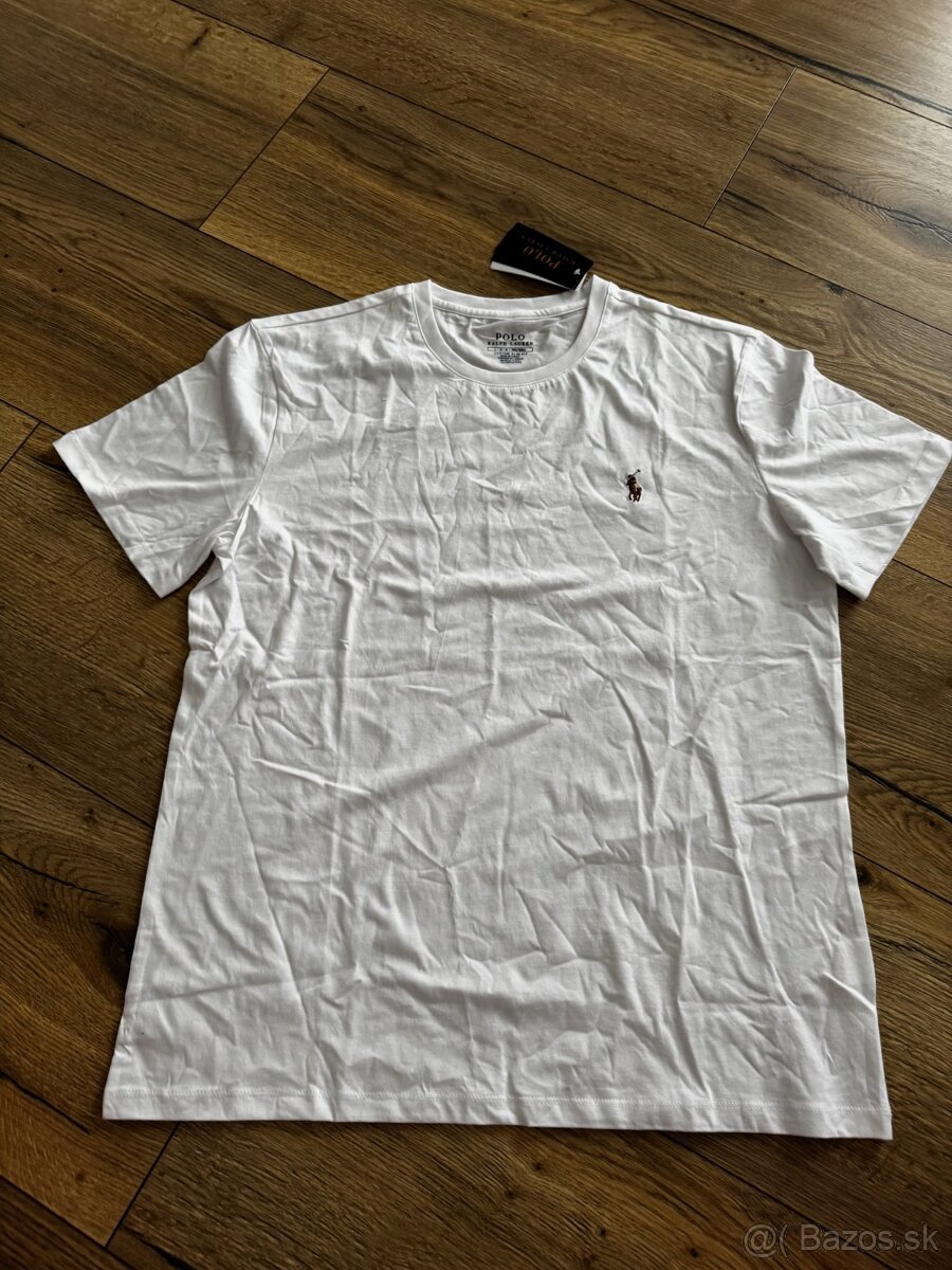Tričko Ralph Lauren biele basic L