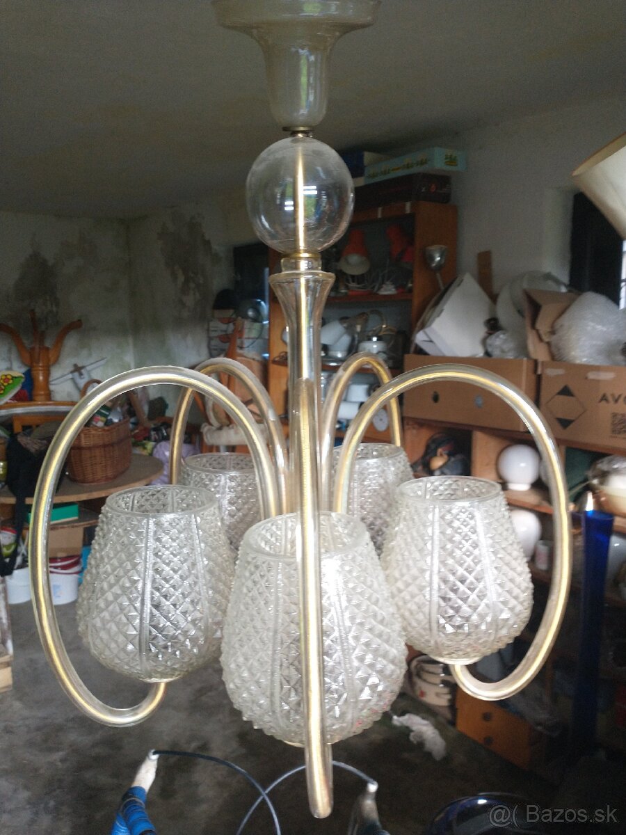 Sklenený art Deco luster