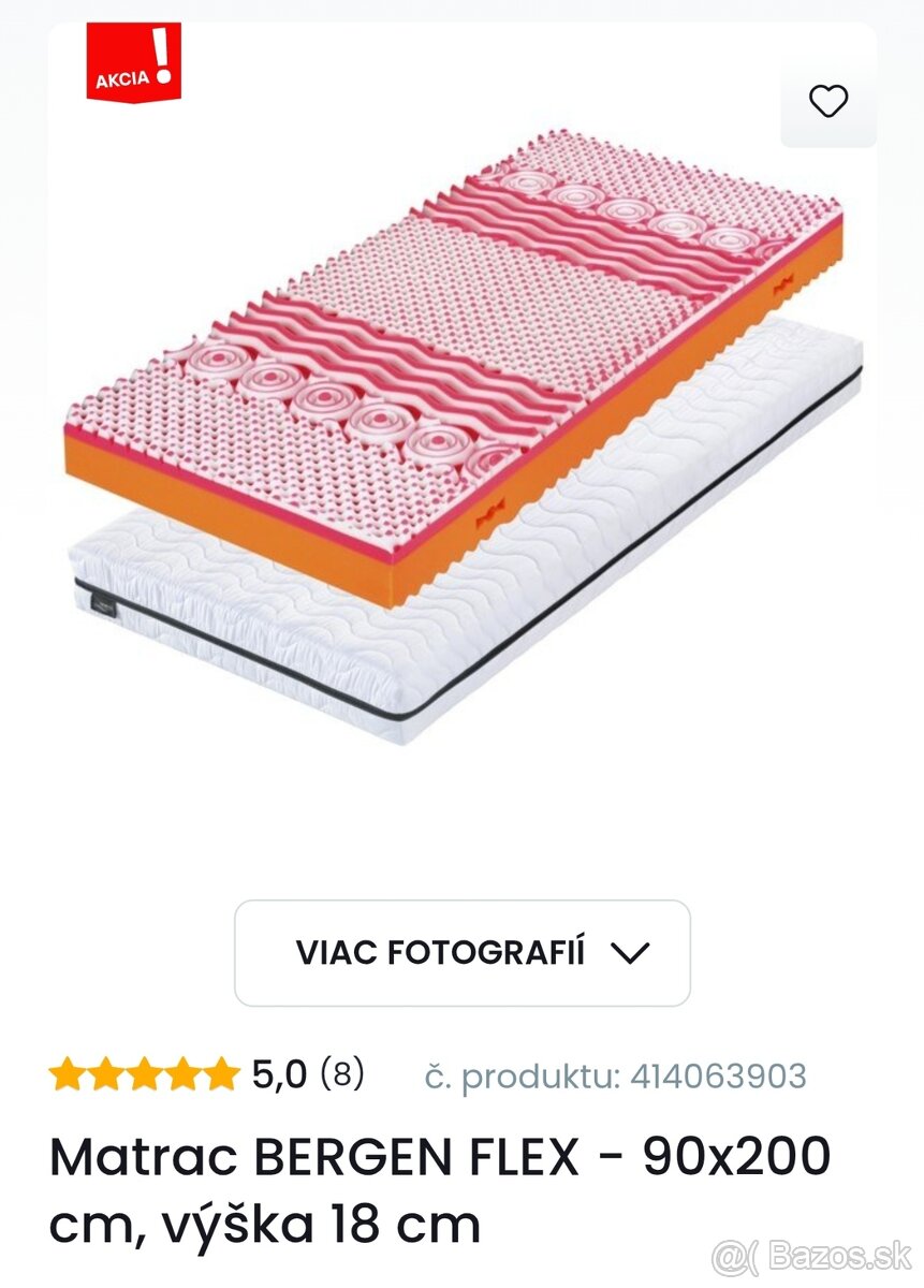 Matrac BERGEN FLEX - 90x200 cm, výška 18 cm