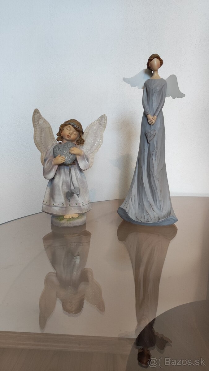 Anjeli, Porcelánové vázičky, Sviečky, Svietnik