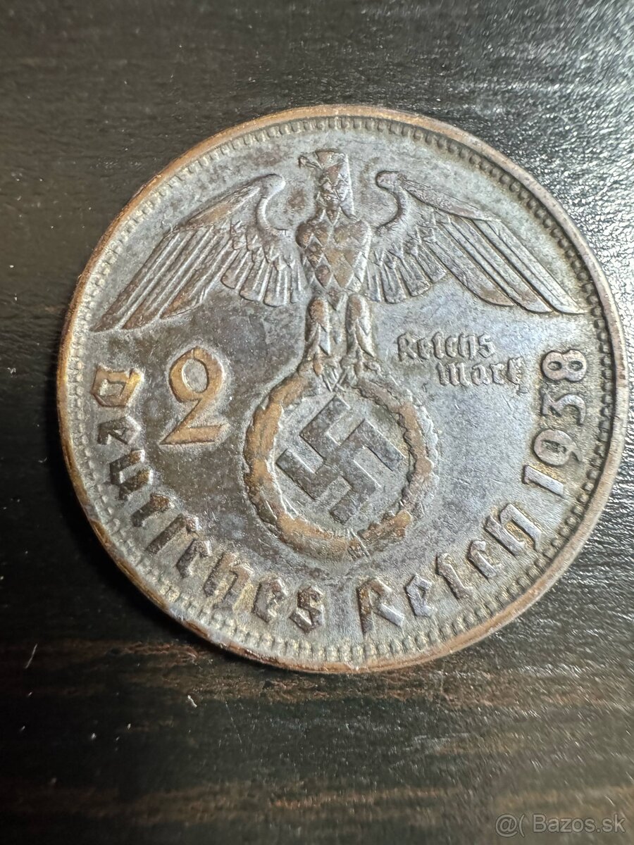 Predam Germany - Third Reich 2 Reichsmark KM# 93 striebornu