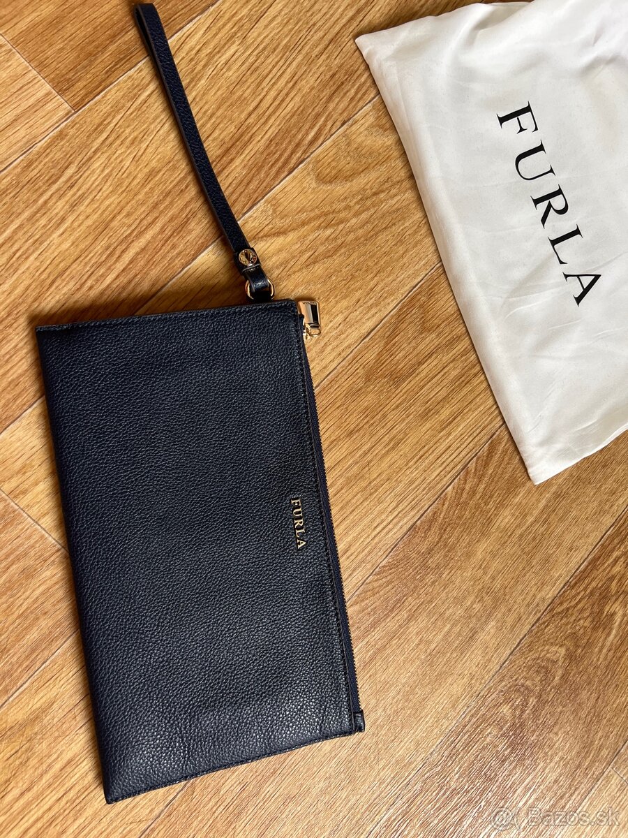 Furla clutch, listová kabelka tmavomodrá