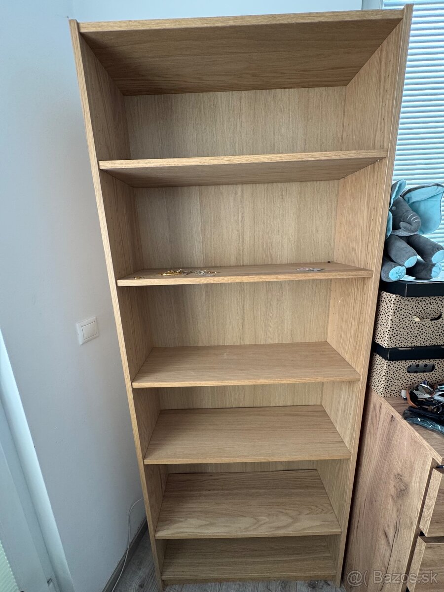 Knižnica BILLY IKEA dubový efekt