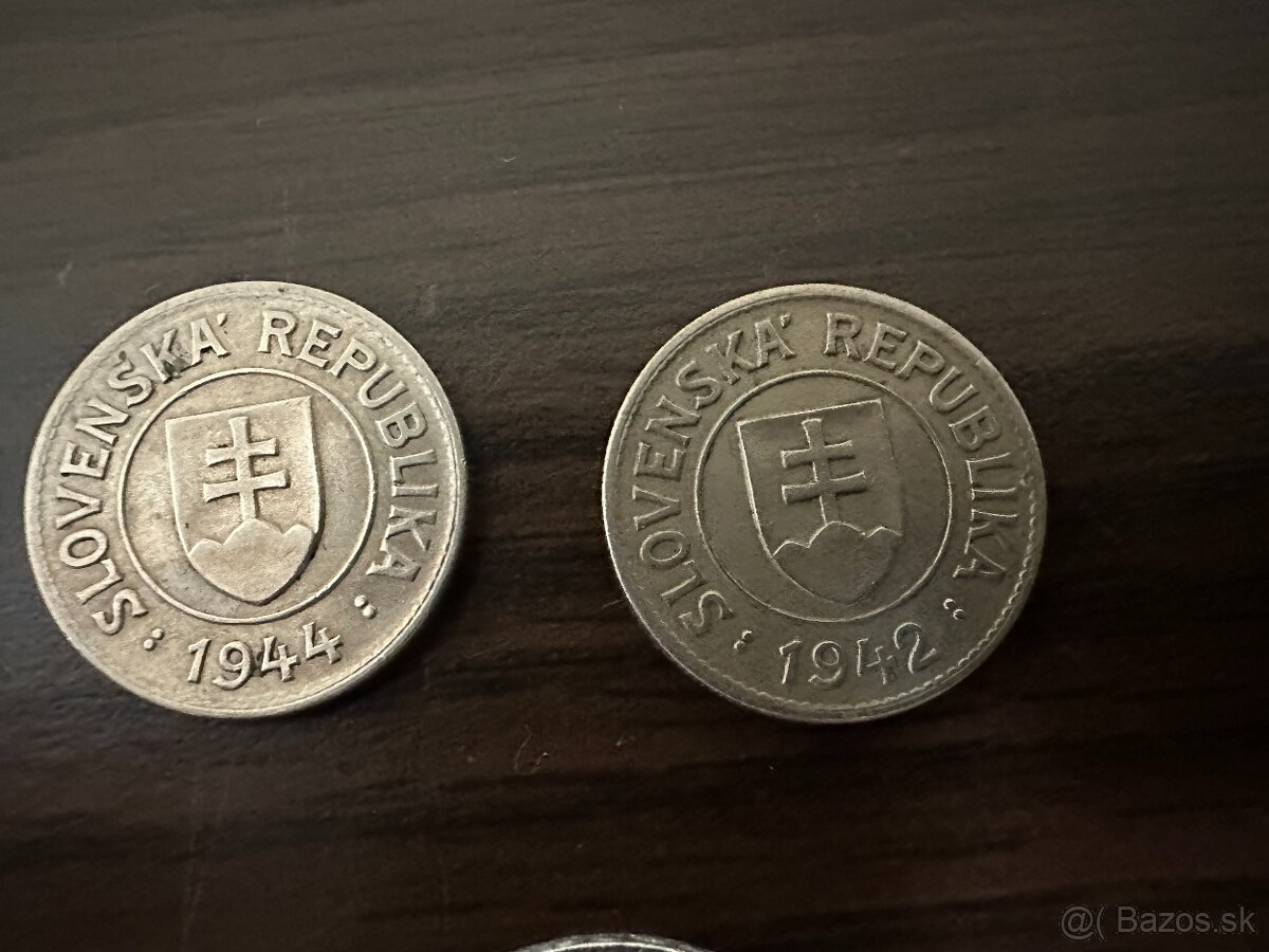 Slovenský Štát mince 1KS 1944 a rozne