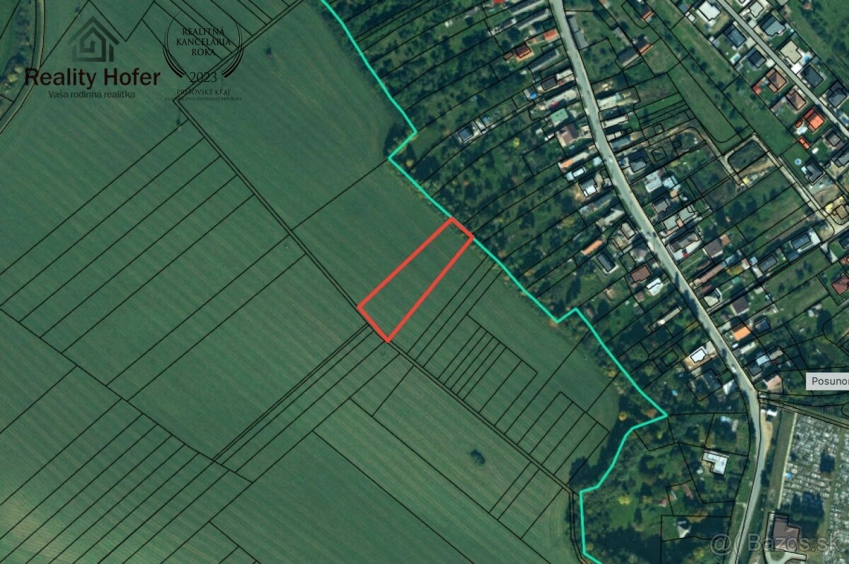 Pozemok na budúcu výstavbu, 3244m2, Veľký Šariš, Prešov