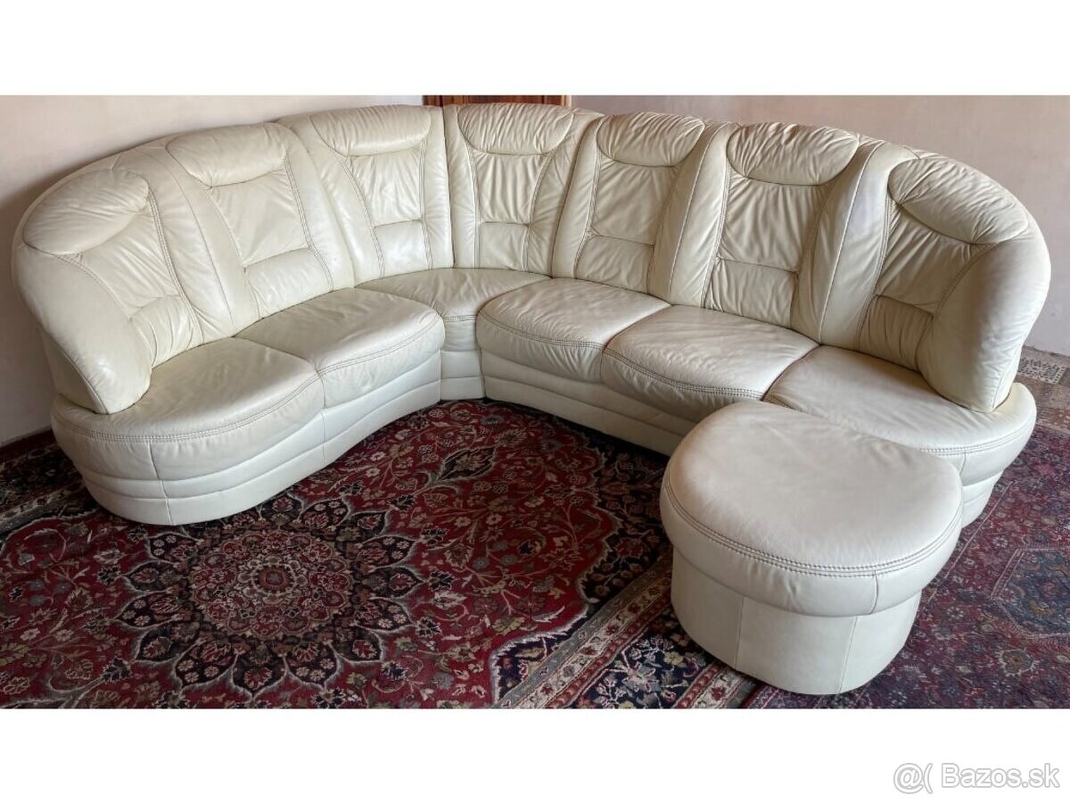 Luxusní rohová kožená sedací souprava, 2292