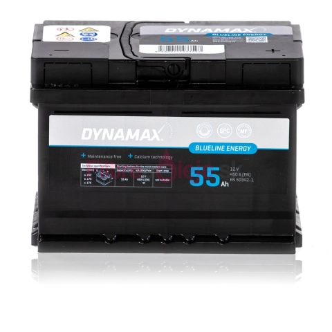 Nová autobatéria 12V 55AH 450A DYNAMAX ENERGY BLUELINE 55