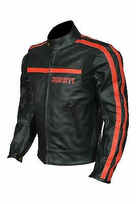Moto Kožená Bunda Ducati Orange Stripess
