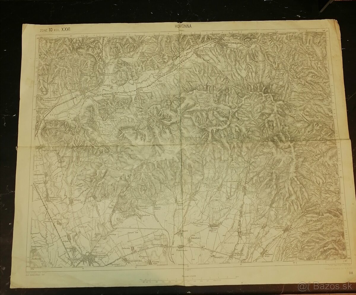 Stará mapa Humenné a okolie-1904.