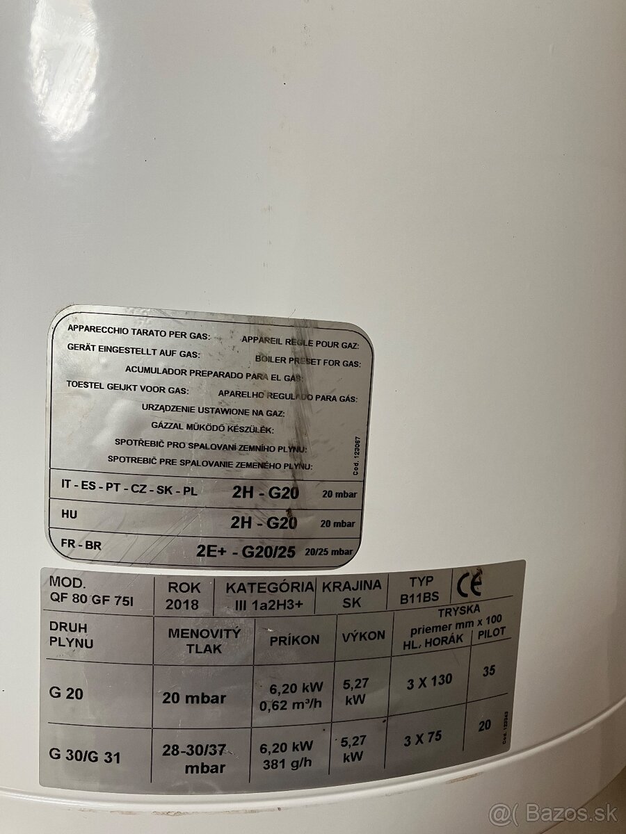 Plynový ohrievač vody Quadro flex