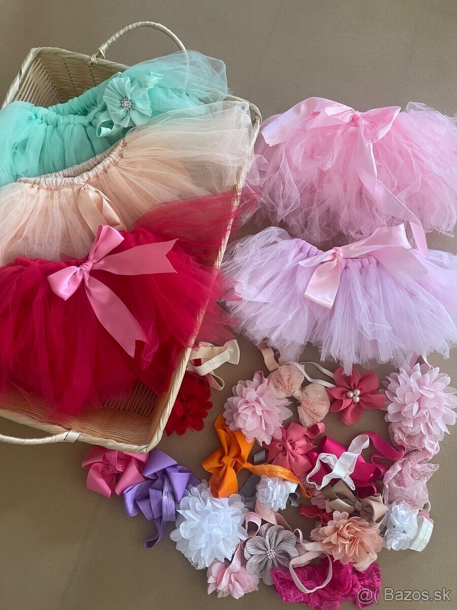 Sukničky + čelenky na newborn fotenie