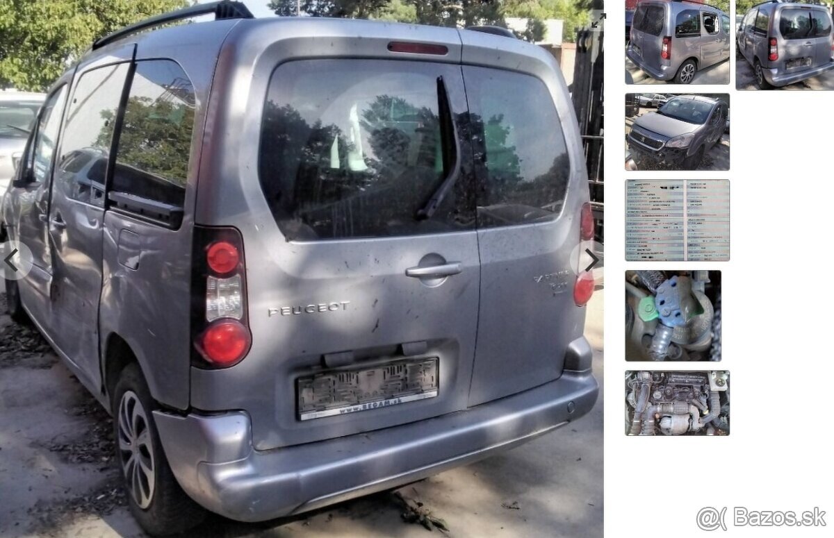 PEUGEOT PARTNER 1.6 HDI 2016 predám MOTOR BH02, PEUGEOT PART