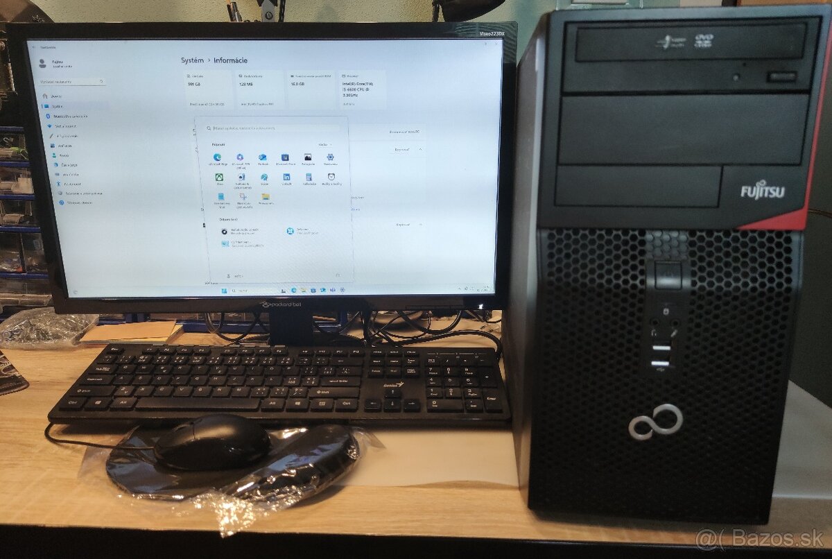 Predám PC Zostavu Fujitsu Core i5 6600 + LCD Retail