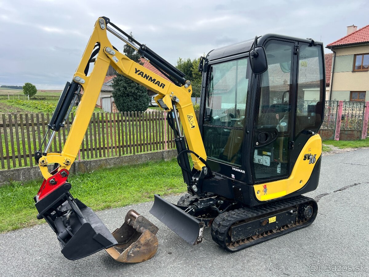 Minibagr Yanmar SV16 pouze 1.000mth / hyd.svahovka