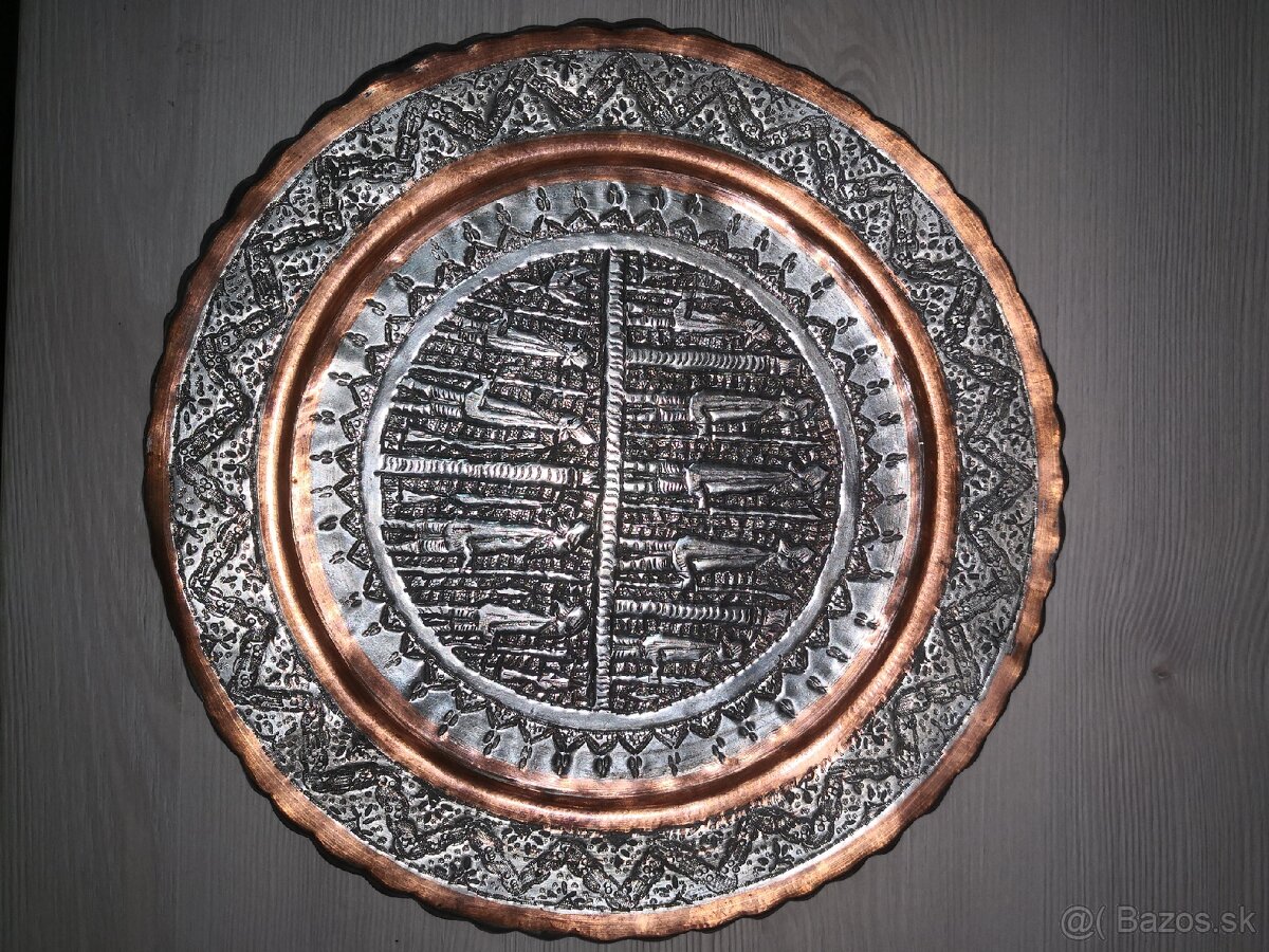 Retro medený tanier