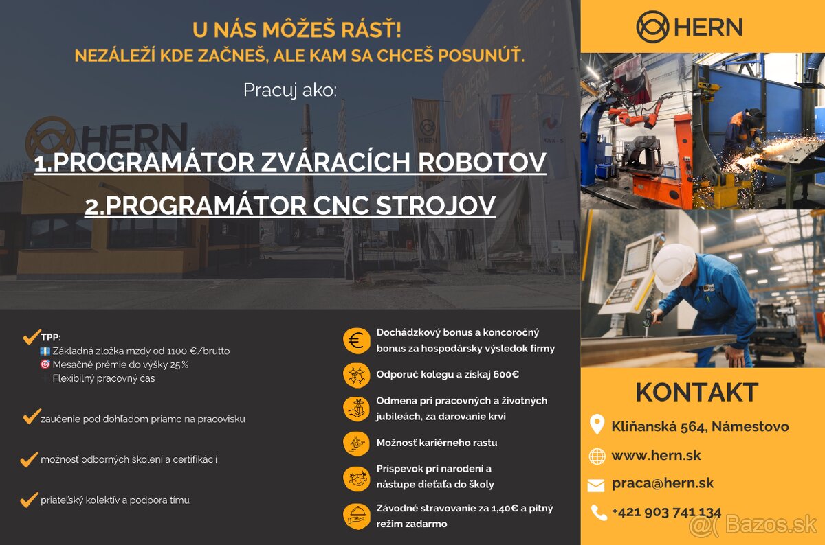 Programátor CNC strojov alebo zváracích robotov.