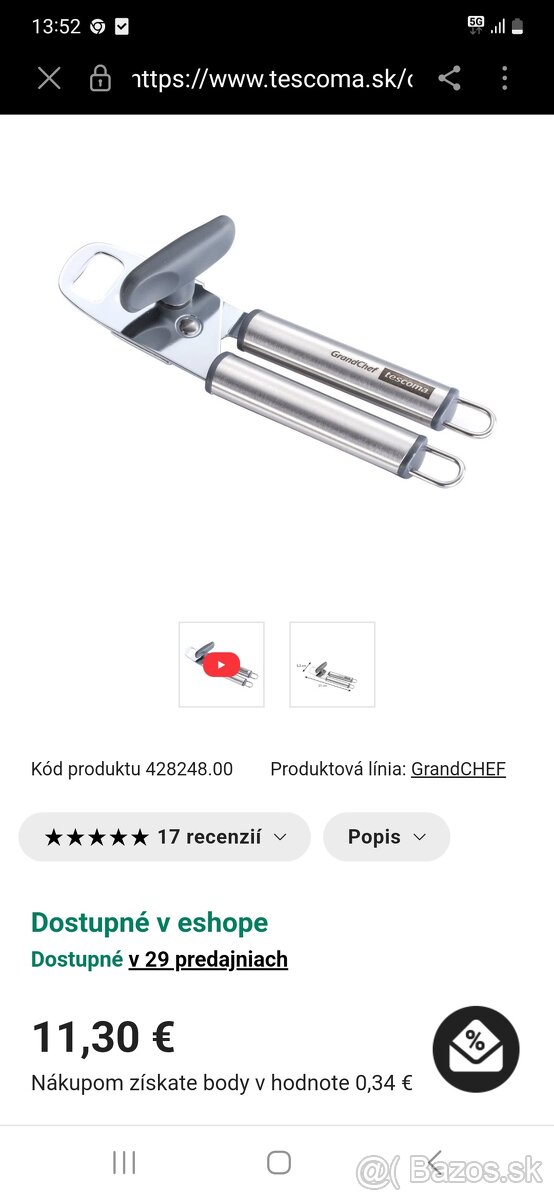 Otvárač na konzervy TESCOMA