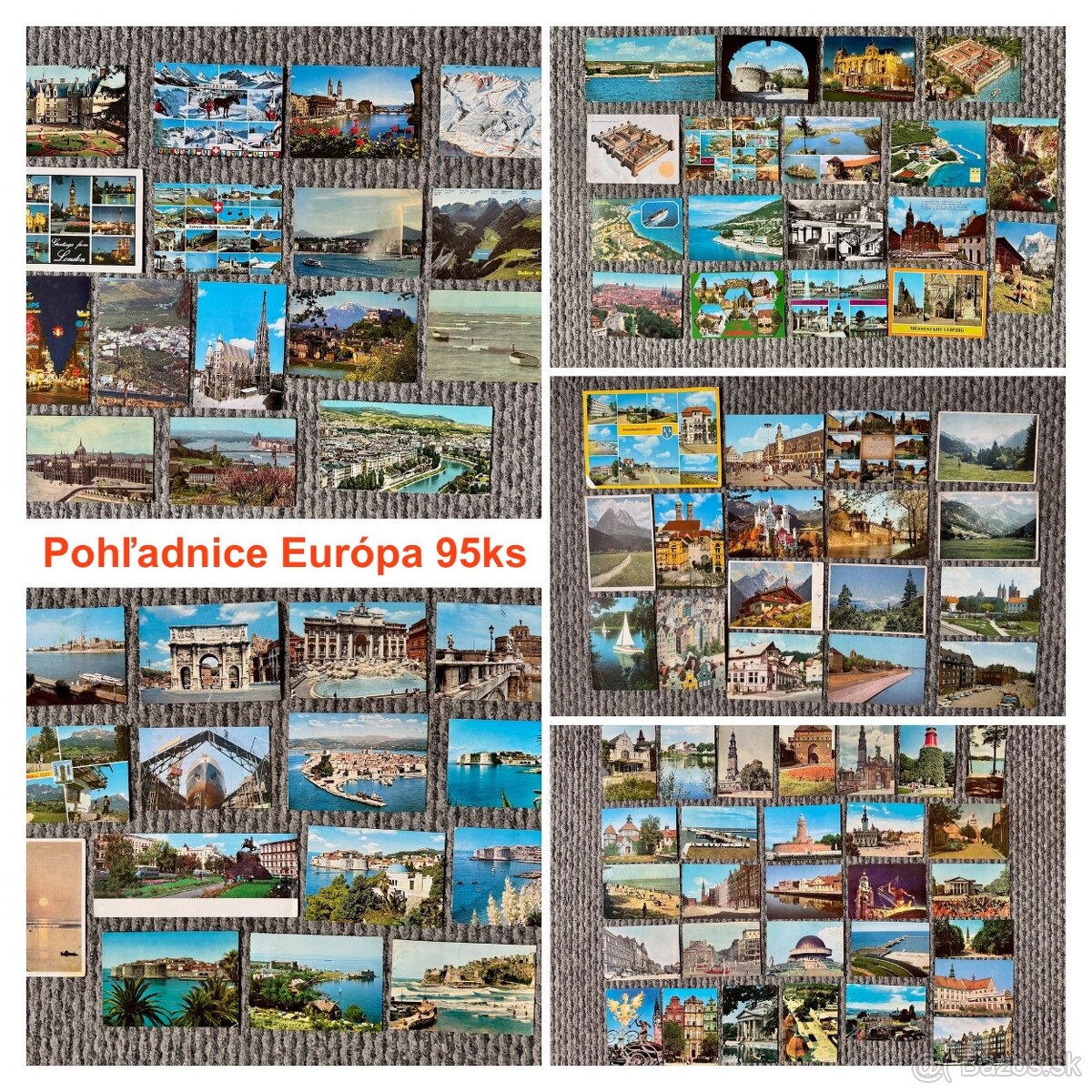 Retro pohľadnice Európa 95 kusov