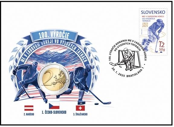 Numizmatická obálka : 100. výročie ME v hokeji v Tatrách.