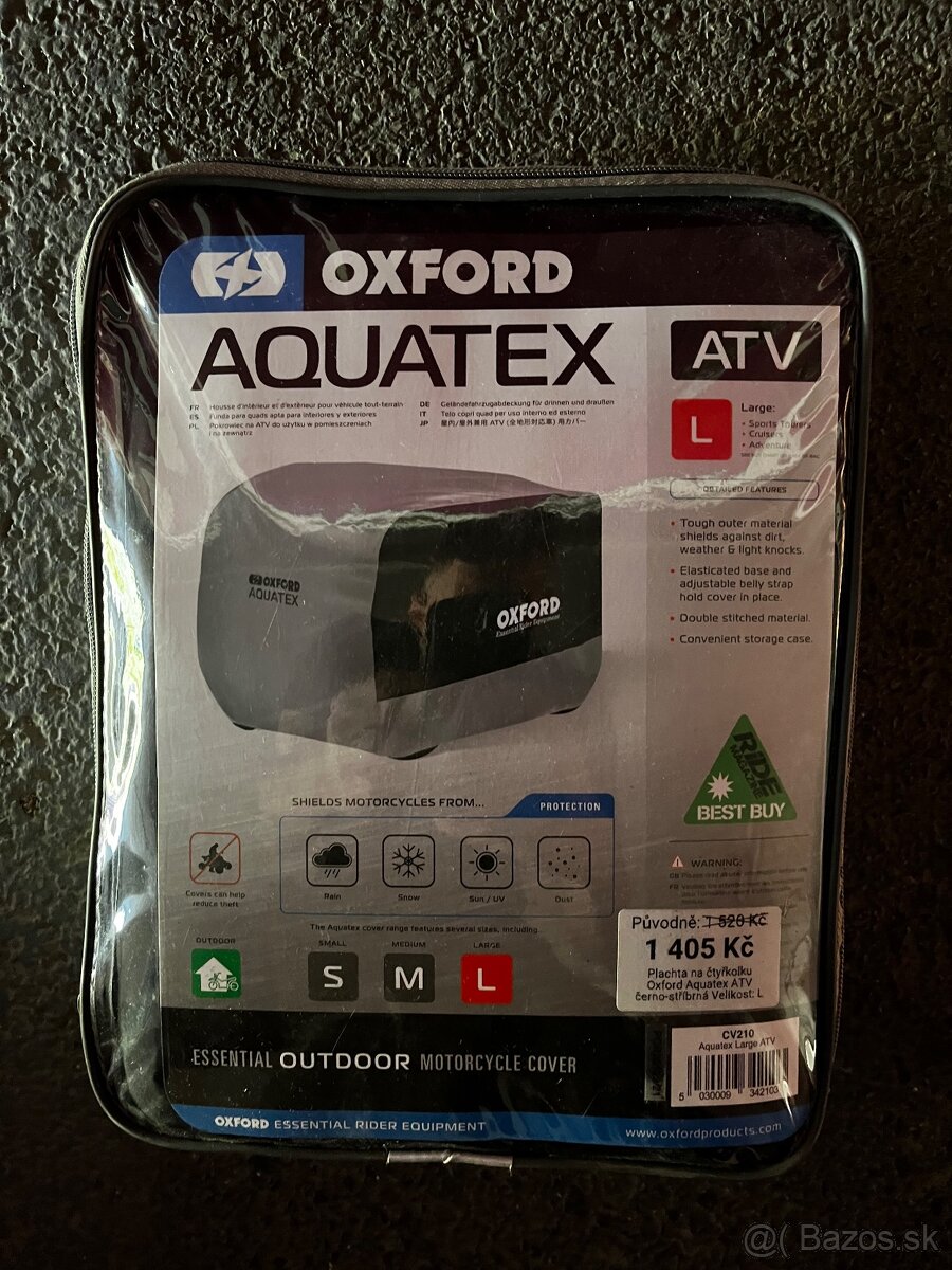 Plachta na štvorkolku Oxford Aquatex ATV čierno-strieborná