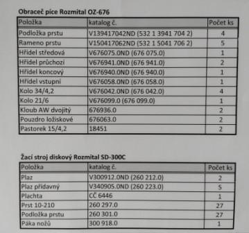 ND na Obraceč Rozmital OZ-676 a Žací stroj SD-300C