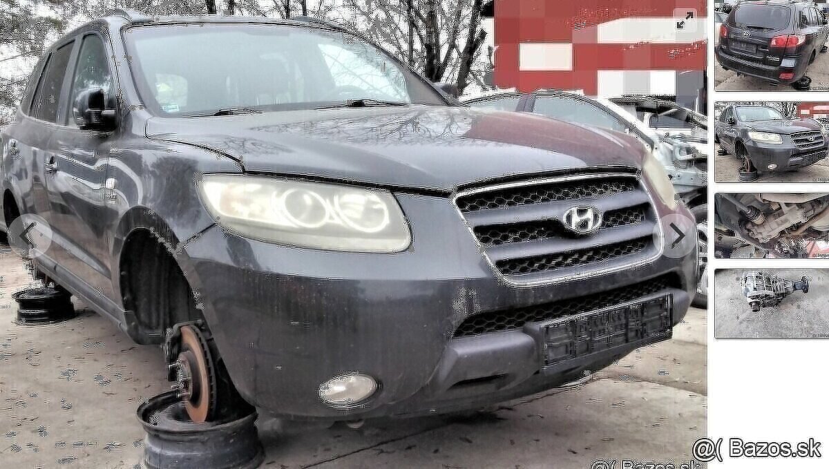Hyundai Santa Fe 2.2 CRDi 2008 predám PREVODOVKA, DVERE, dif