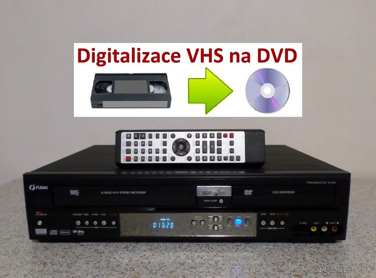 ⚠️VHS-HDD-DVD rekordér Funai T3A-A8182DB