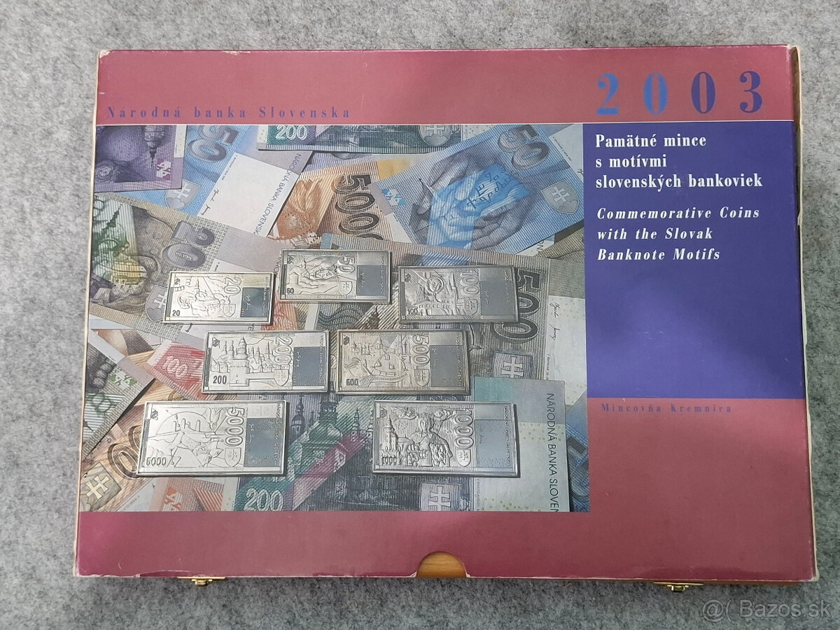 prazdna kazeta na strieborne mince s motivom bankoviek 2003